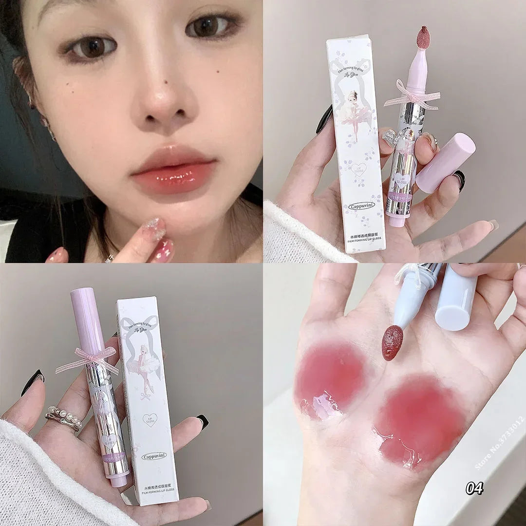 Halo-dyeing Tinted Lip Gloss Crystal Jelly Moisturizing Waterproof Mirror Water Glass Lip Gloss Transparent Color Cosmetics Gift