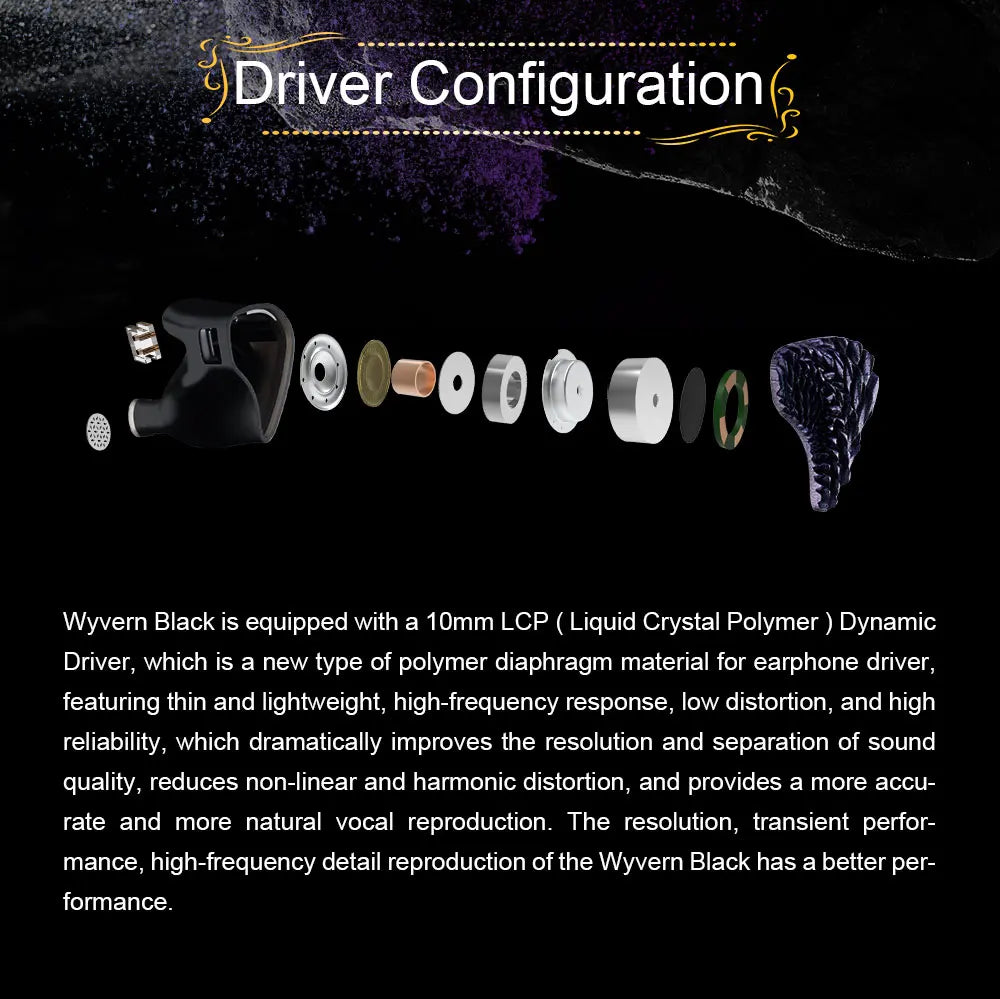 Kinera Celest Wyvern / Wyvern PRO / Wyvern Black 1DD In-Ear Earphone Dynamic Driver 0.78mm Wired HiFi Earbuds Gaming Mic