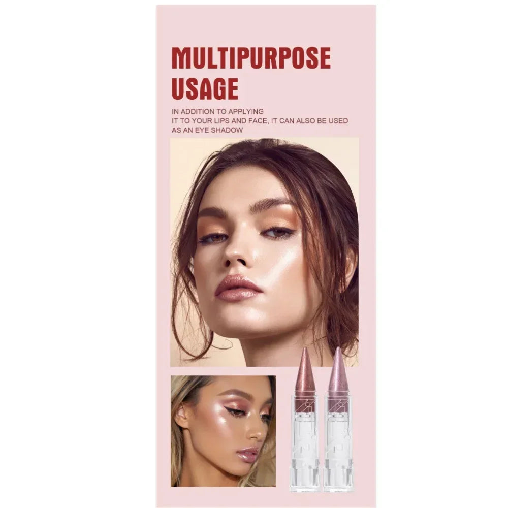 6Color Pearlescent Velvet Lipstick Pen Multipurpose Long-Lasting Moisturize Waterproof Brighten Glitter Lip Makeup Cosmetic Tool
