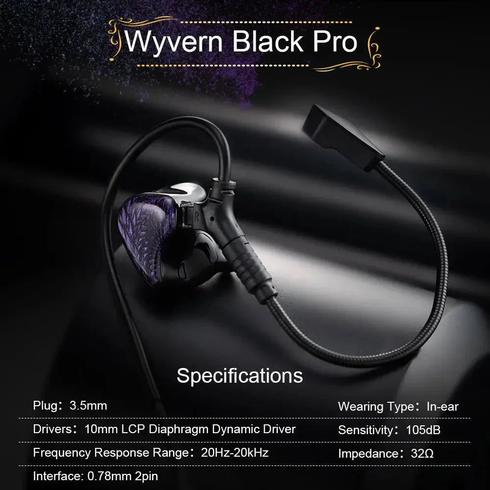 Kinera Celest Wyvern / Wyvern PRO / Wyvern Black 1DD In-Ear Earphone Dynamic Driver 0.78mm Wired HiFi Earbuds Gaming Mic