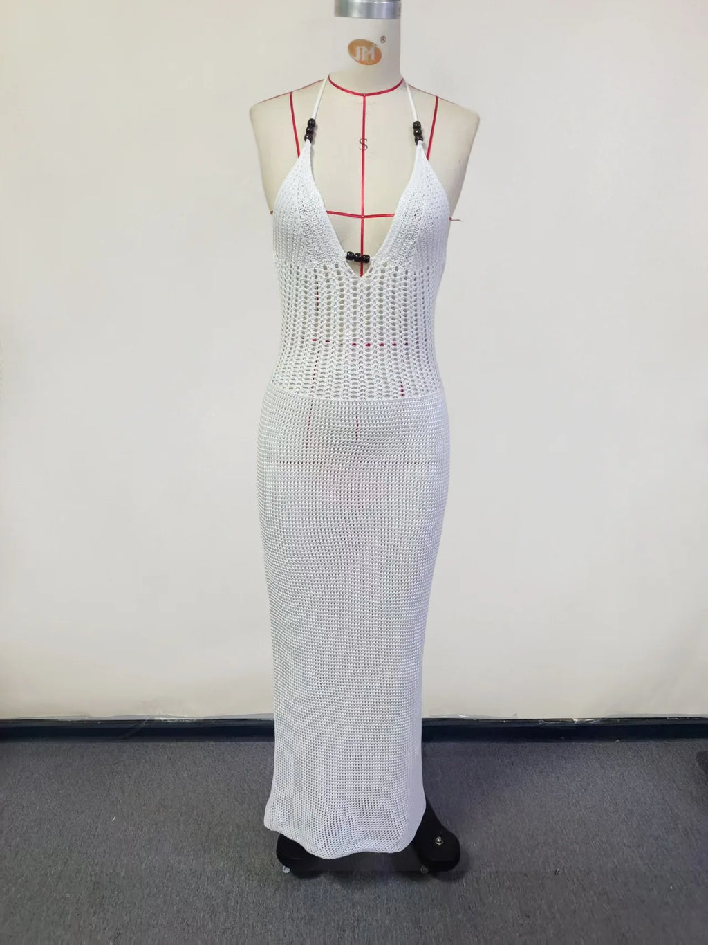 2026 Women's Sexy Hollow-Out Backpack Hip-Revealing Halter Neck Suspender Strap Knit Beach Dress Women Dress Elegant Fashion