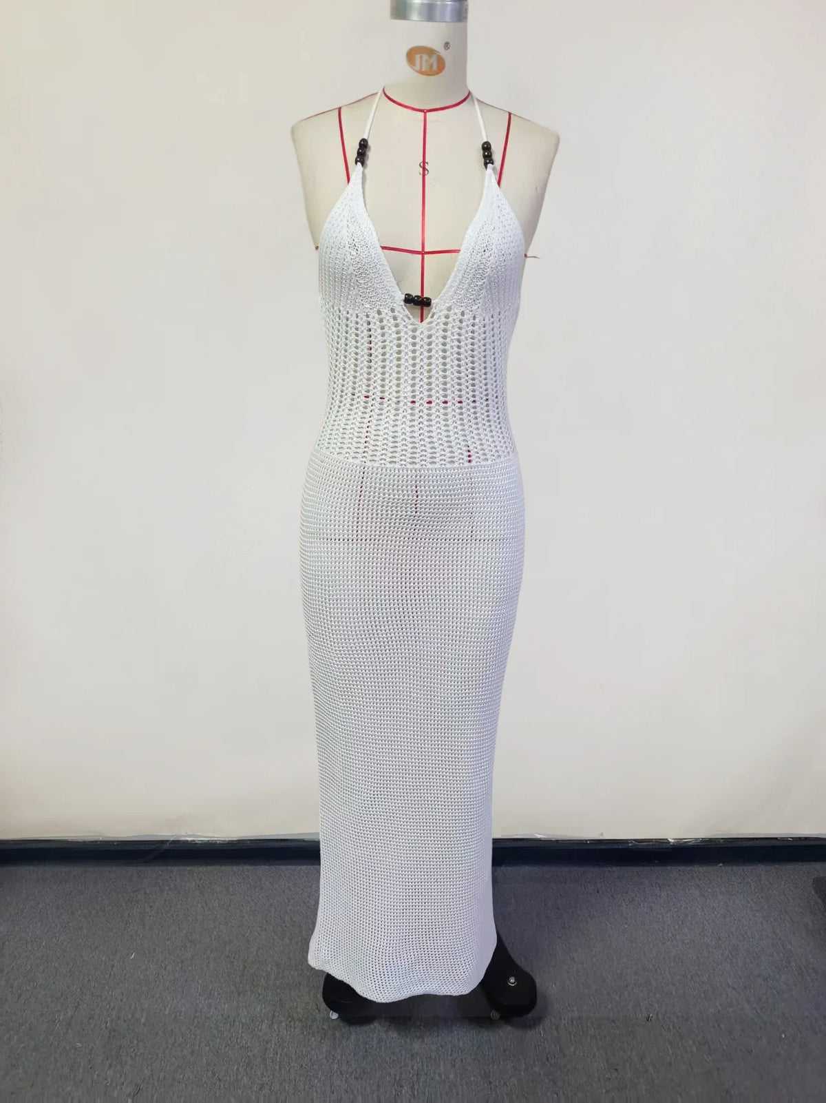 2026 Women's Sexy Hollow-Out Backpack Hip-Revealing Halter Neck Suspender Strap Knit Beach Dress Women Dress Elegant Fashion