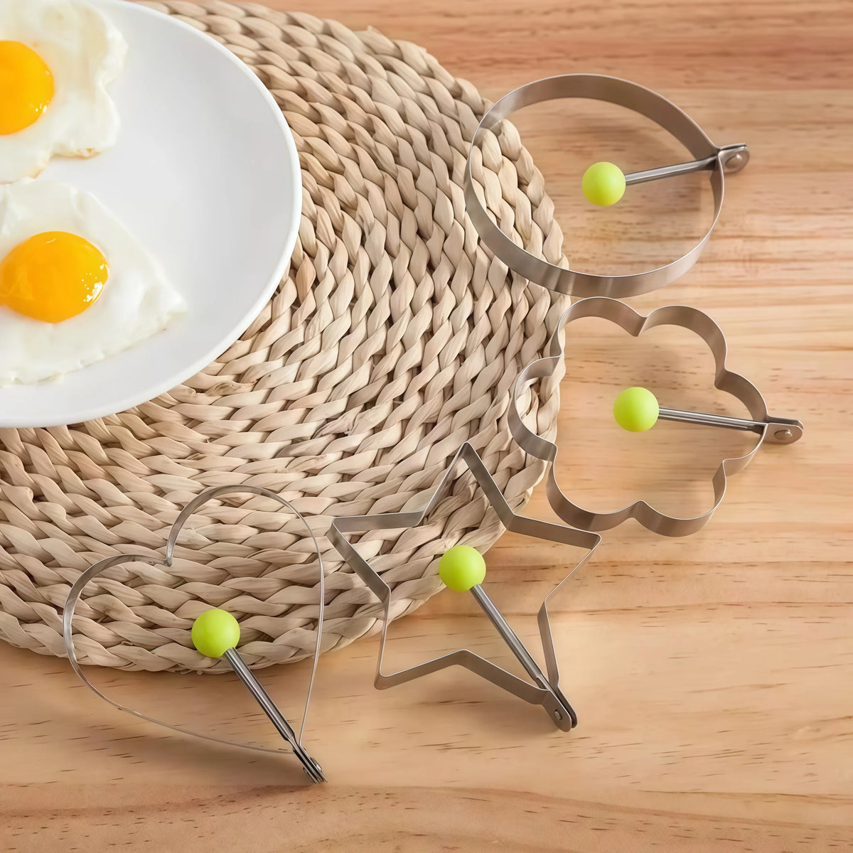 1/4/5PCS Stainless Steel Omelette Forming Machine Mold Breakfast Baking Pancake Mold Baking Cooking Kitchen Gadgets