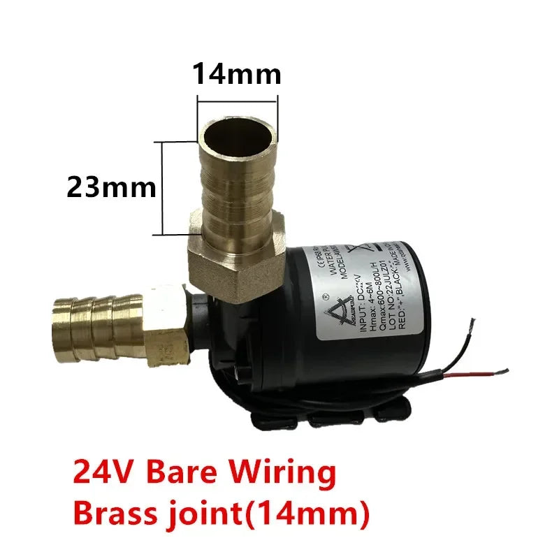Water Pump 12V DC 24V Mini Brass Quick Joint Brushless Heater Solar Hot Water Pumps 1/2' The Fish Tank Submersible Pump