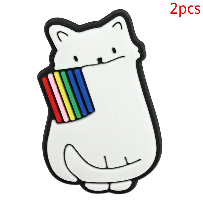 New rainbow shoe charm hole shoe accessories DIY shoe accessories PVC soft rubber shoe buckle jewelry spot wholesale