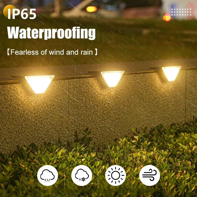 Solar Stair Lights Solar Step Light Outdoor Anti-theft Waterproof IP67 Decor for Garden Stair Deck Front Porch and Patio