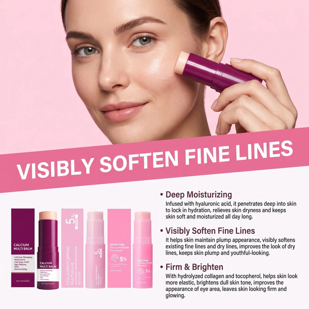 PDRN Pink Collagen Multi Balm Stick 5% Volume Stick Set Moisturizing Firming Fine Lines Brightening Portable Skincare Stick