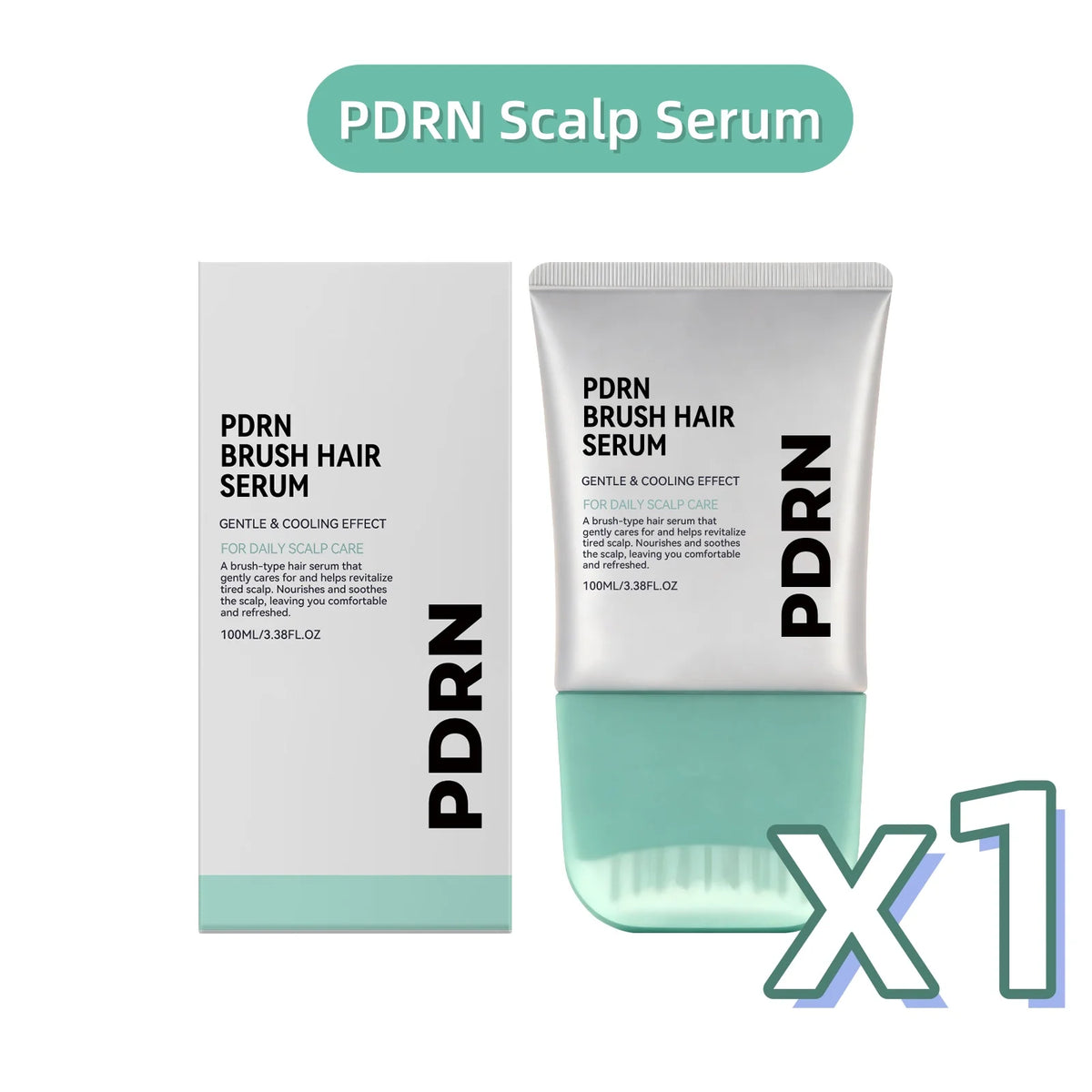 PDRN Scalp Serum With Brush Applicator,Strengthen Hair Follicle Root Hair Growth Serum, Scalp Treatment For Fuller Looking Hair