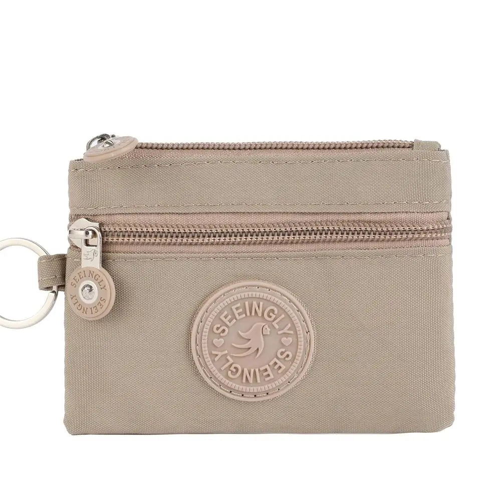 Durable Canvas Money Coin Purse Waterproof Wear-resistant Credit Card Holoder with Key Ring Wallet Money Bag Male Female