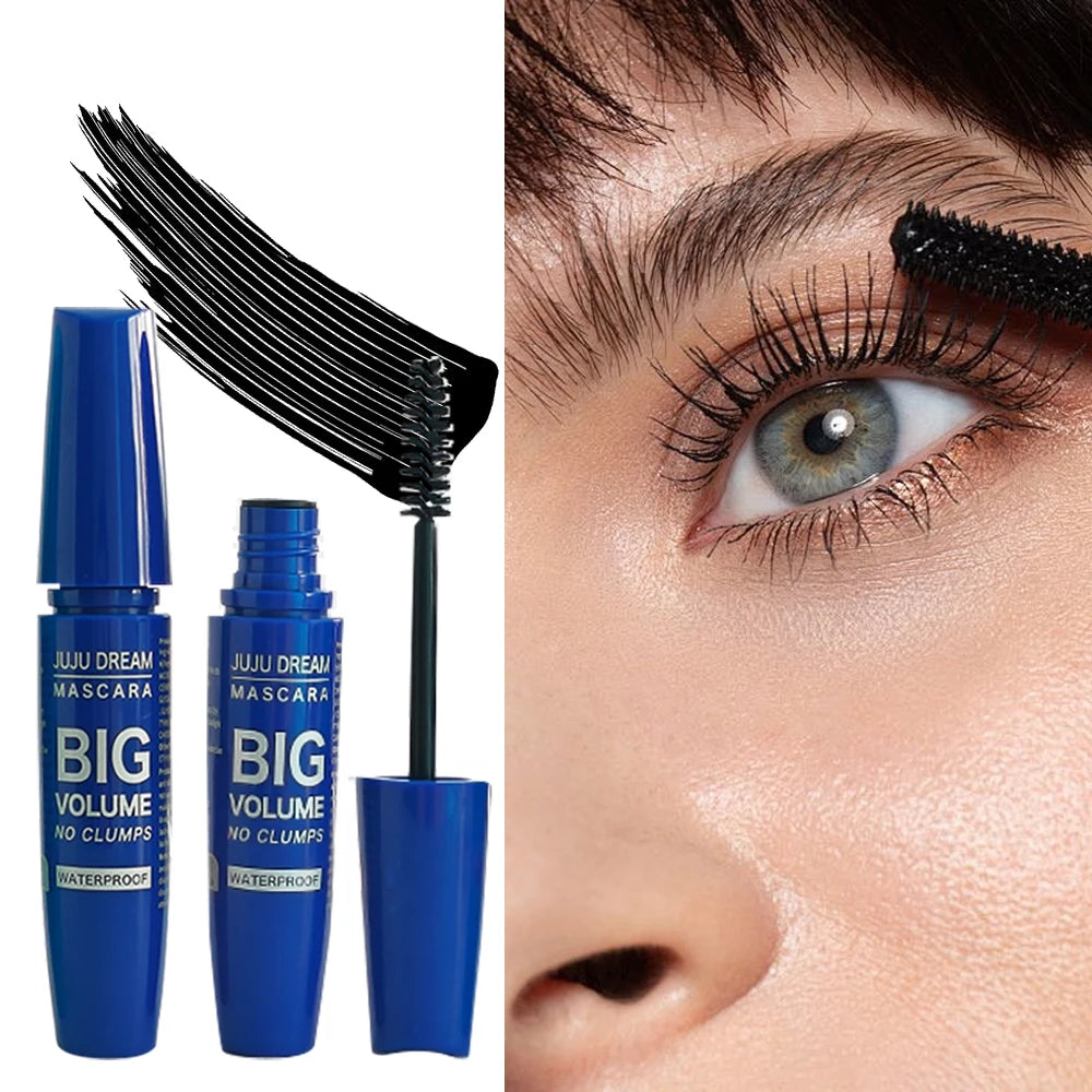 Black Mascara Thickening - Long-Lasting, Volumizing , Fiber Formula with 360° Spiral Brush Waterproof Liquid Fiber Mascara