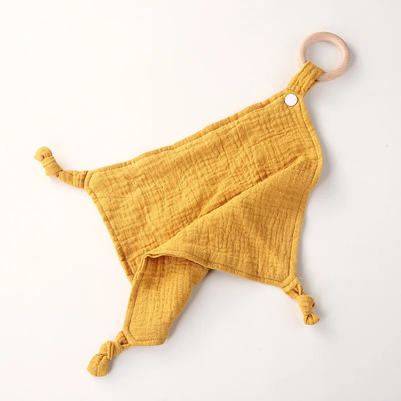 Wooden Drool Bib Ons Baby Saliva Towel Soft Cotton Baby Burp Cloth Kindergarten Handkerchief Newborn Washcloth Nursing Towel