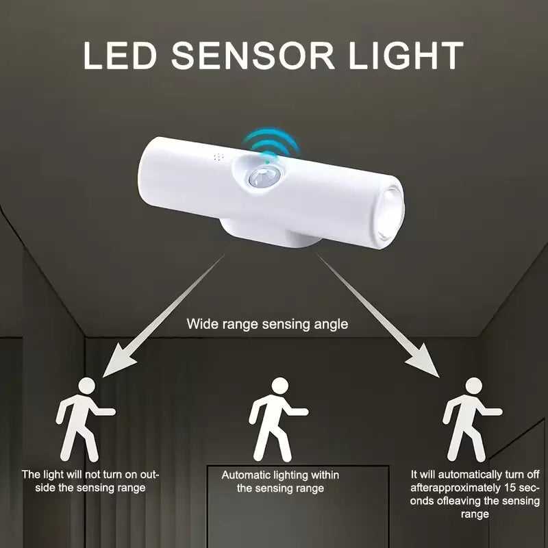RGB Motion Sensor LED Wall Lamp Type-C Rechargeable Up-Down Dual Lighting Color Changing Neon Mood Light Dimmable Nightlight for Bedroom Corridor Stair Decor Christmas Gift