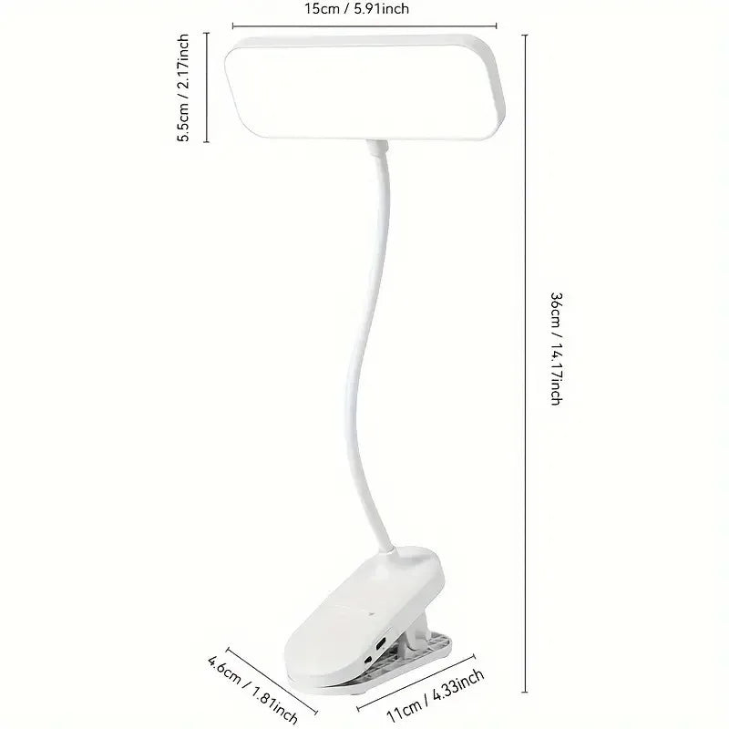 A dimmable LED desk lamp with adjustable color temperature and bendable lamp tube - touch reading lamp with lampshade, 800 mAh b
