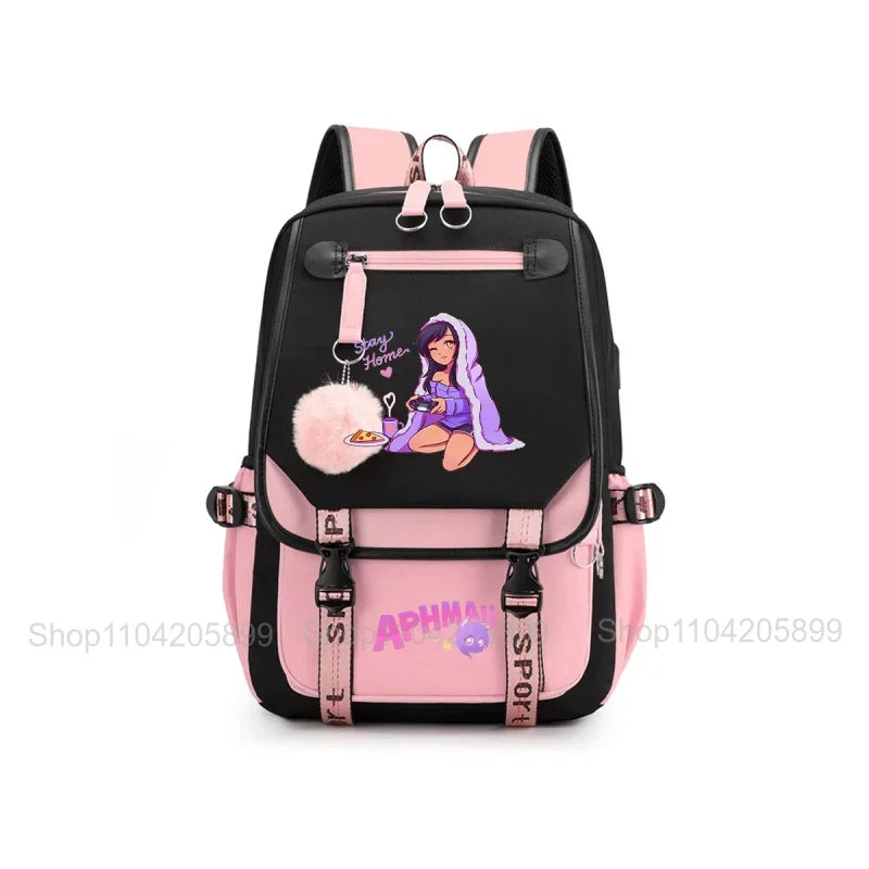 Aphmau Anime Backpack for Teenager Back To School Bookbags Fashion Trend Student Laptop Bagpack