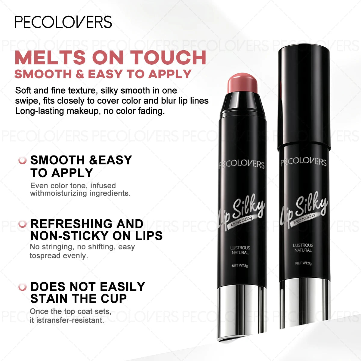 1PC Creamy Long-lasting Lipstick, Waterproof, Natural Moisturizing Lip Balm Pen, Non-stick Cup, Suitable for Date/Daily Needs