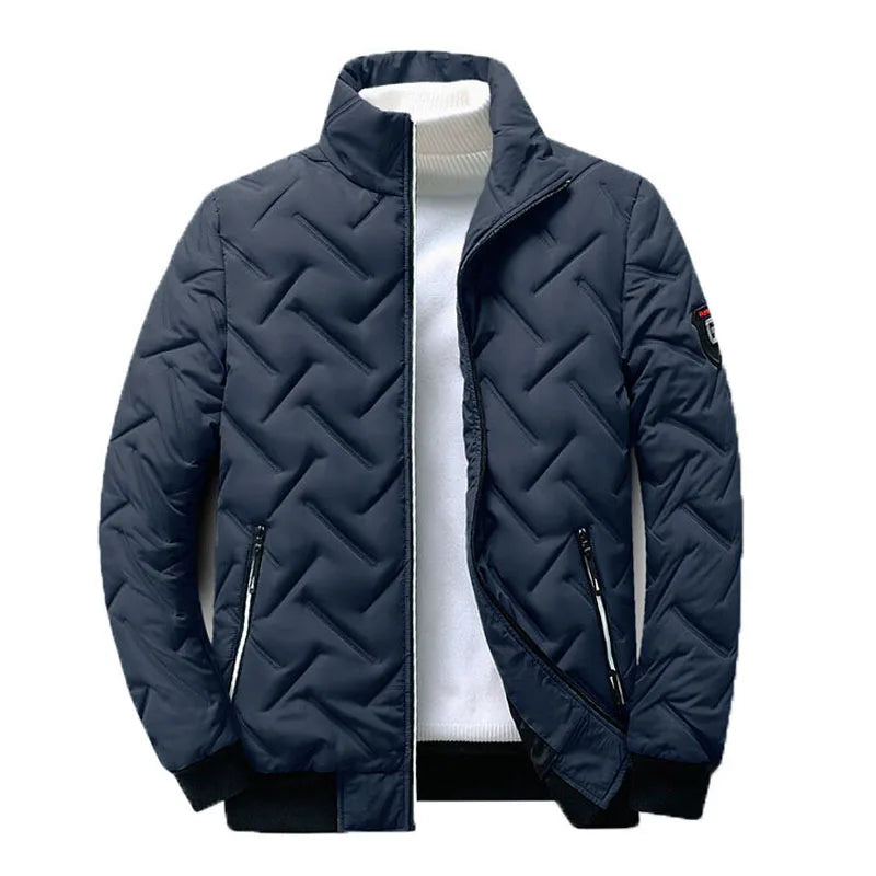 Men Parkas Solid Color Stand Collar Quilting Lightweight Mens Jacket Autumn Winter Casual Outerwear Business Coat Men MY1013