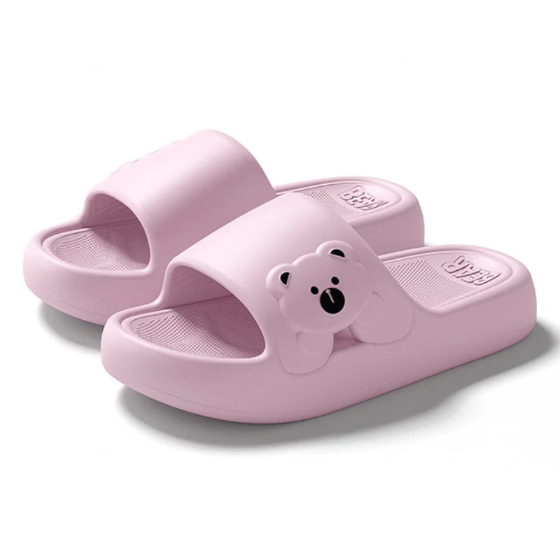 Fashion Women's Slippers Indoor Soft Sole Cartoon Bear Slides Bathroom EVA Outdoor Men Summer Beach Flip Flops Shoes Couple