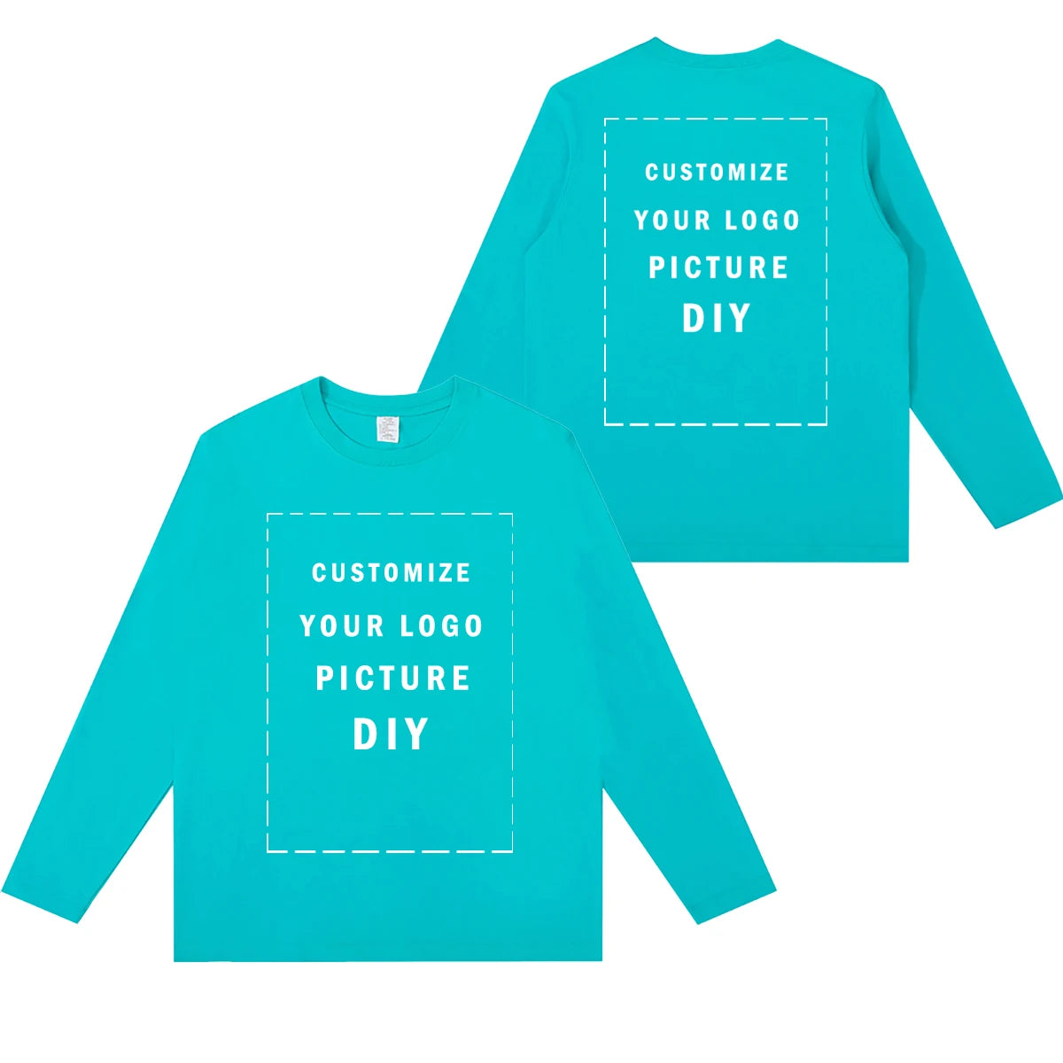 DIY Customize Long Sleeve T-Shirt Fashion T-Shirt Men Women Your Logo/Picture 100% Cotton Oversized Autumn Winter Tops