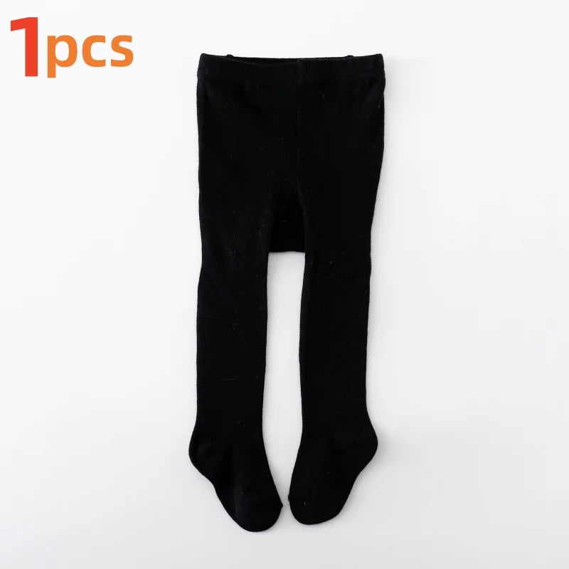 1/2Pcs Baby Girls Tights Spring Daily Knitted Stockings Cotton Soft Newborn Leggings Casual White Black Pantyhose For 0-2 Years