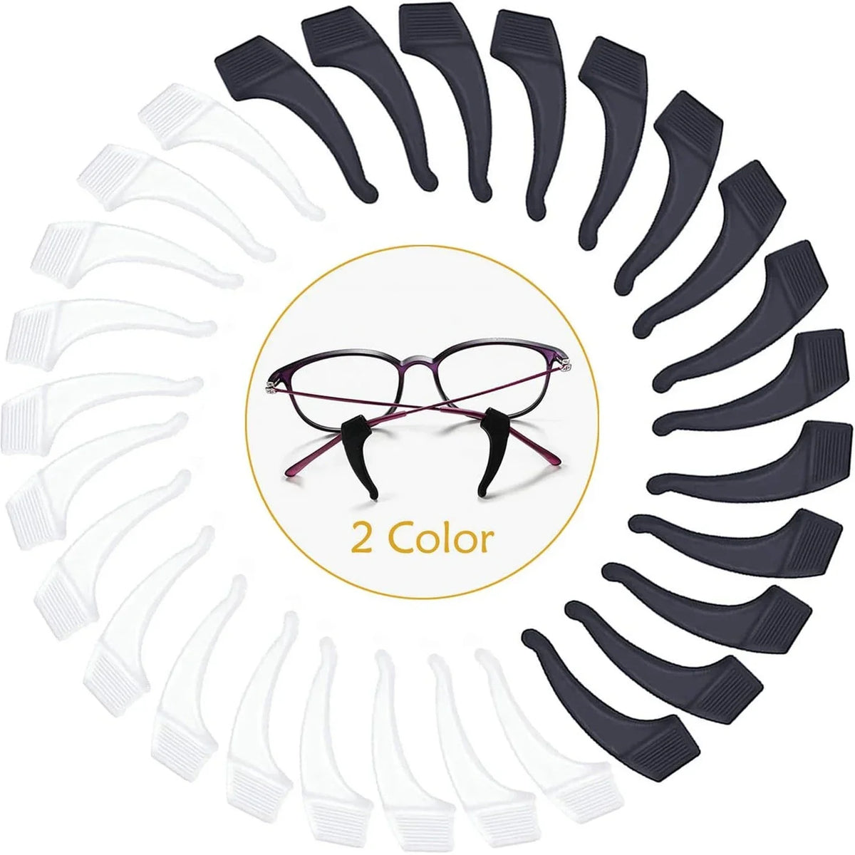 1-20pairs Ear Hook Anti-slip Glasses Leg Ear Sleeve Bracket Fastener Sunglasses Accessories Grip Anti-fall Eyewear Holder