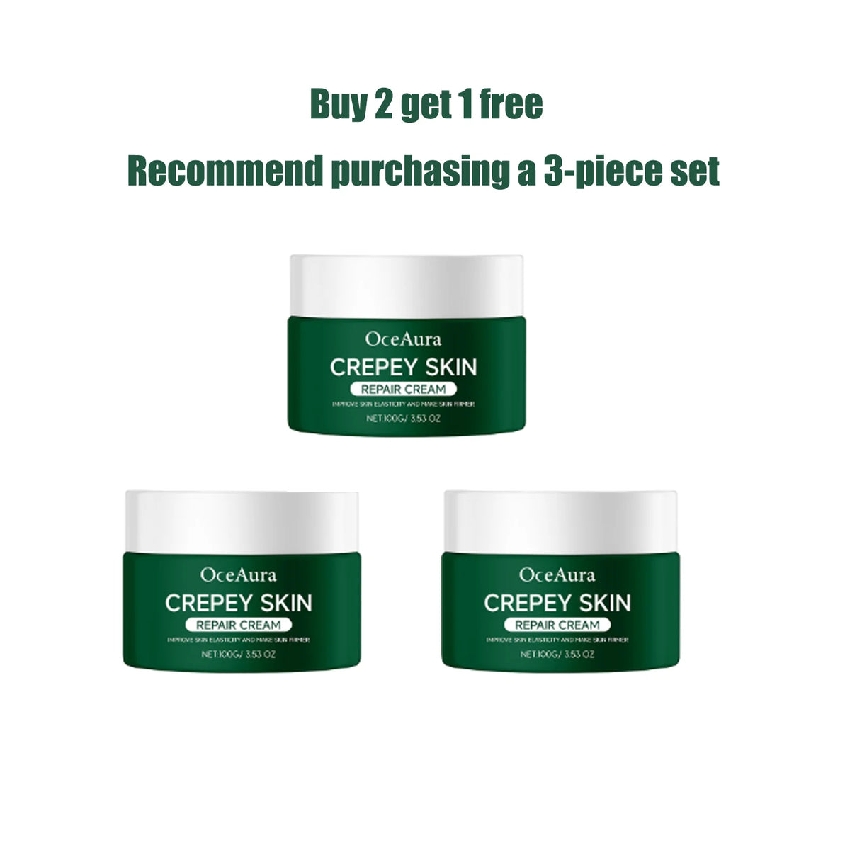 OceAura Crepey Skin Repair Cream Deep Nourishing Anti Wrinkle Sagging Reduction Elasticity Restoring Smoothing Skin Care Lotion