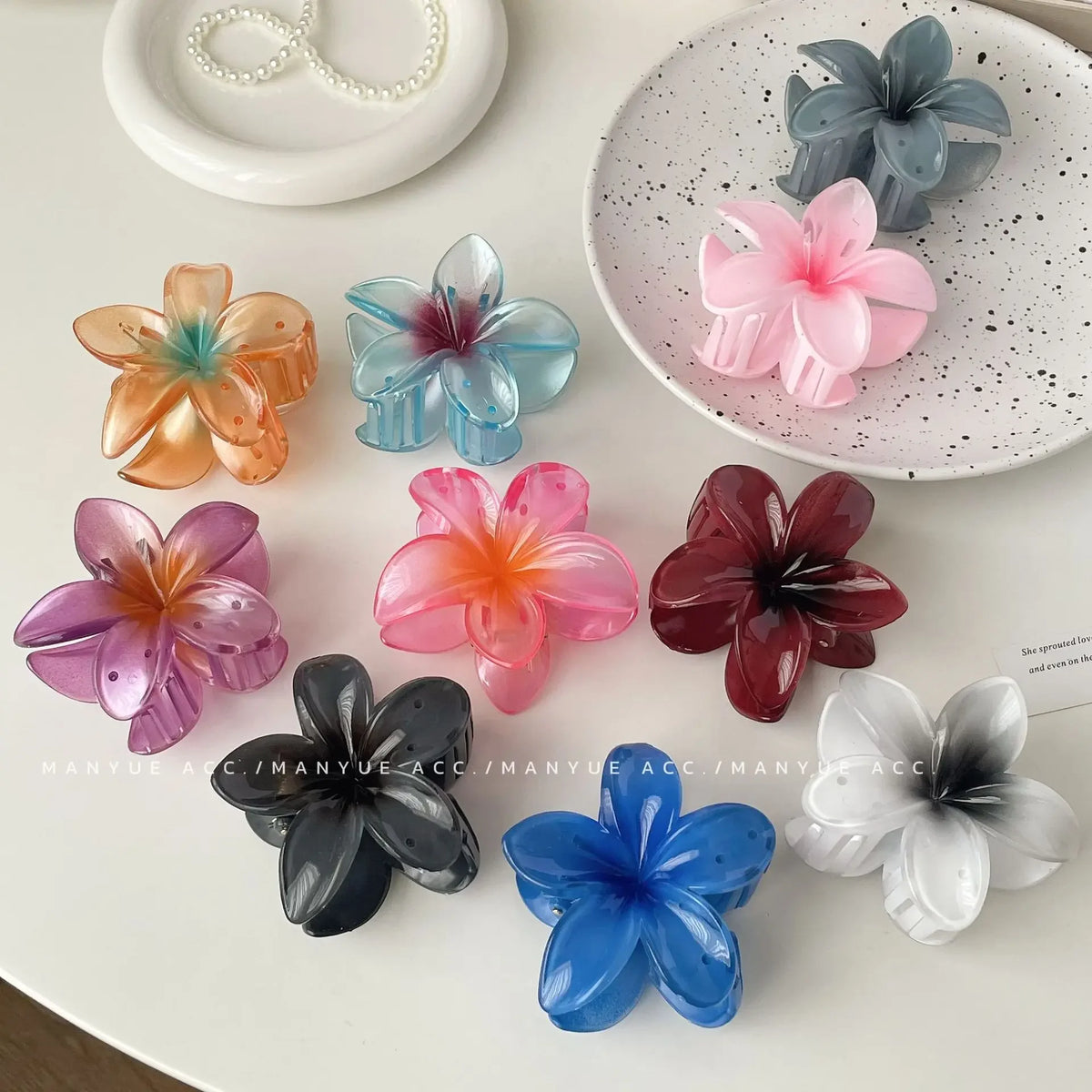 Hawaiian Gradient Hair Clips Flower Hair Claws Big Size Fashion Head wear Hairpin for Women Girls Crab Barrette Hair Accessories