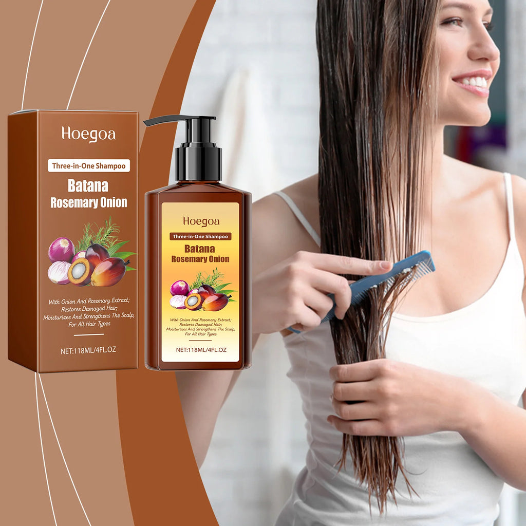 Batana Hair Growth Shampoo Nourish Hair Follicles Strengthen Root Smooth Frizzy Anti Hair Loss Treatment Thickening Hair Shampoo
