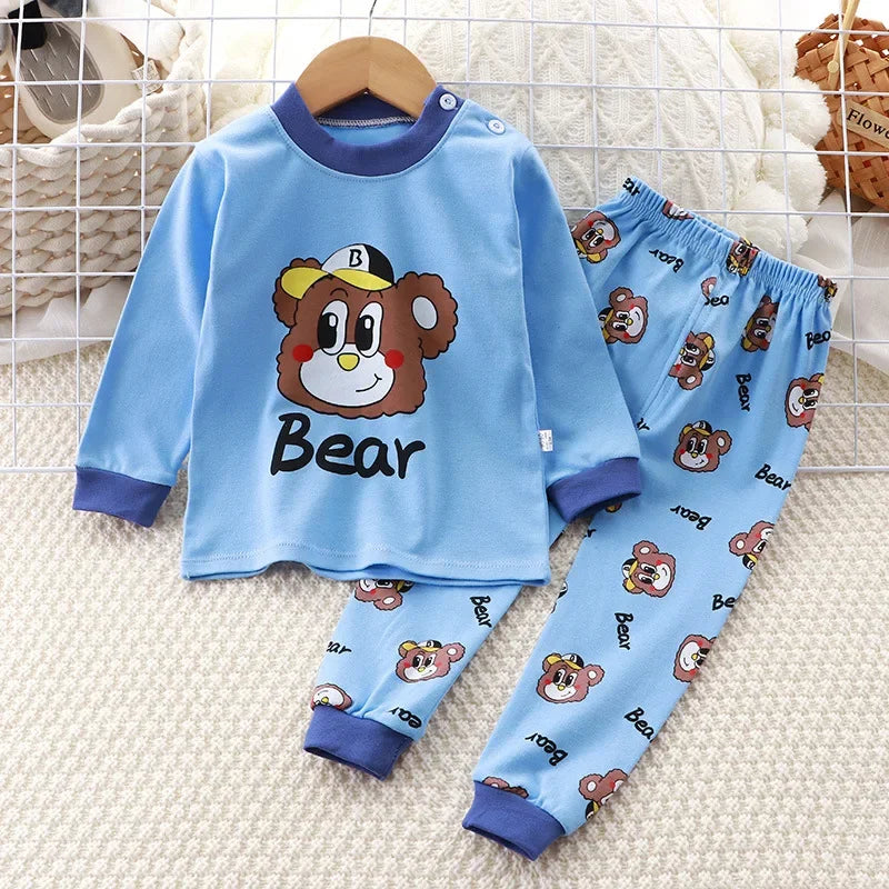Animal Sleepwear Children Pajamas Sets Unisex Kids Autumn Clothing Durable Soft Warm Comfort Baby Fall Clothes Cartoon