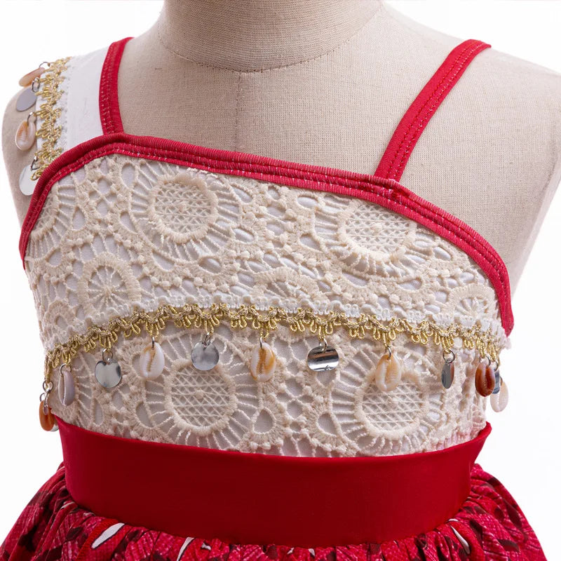 New Movie Girl Dress 2026 Halloween Party Ocean Adventure Costume Princess Clothes Children Vaiana Outfit Dress