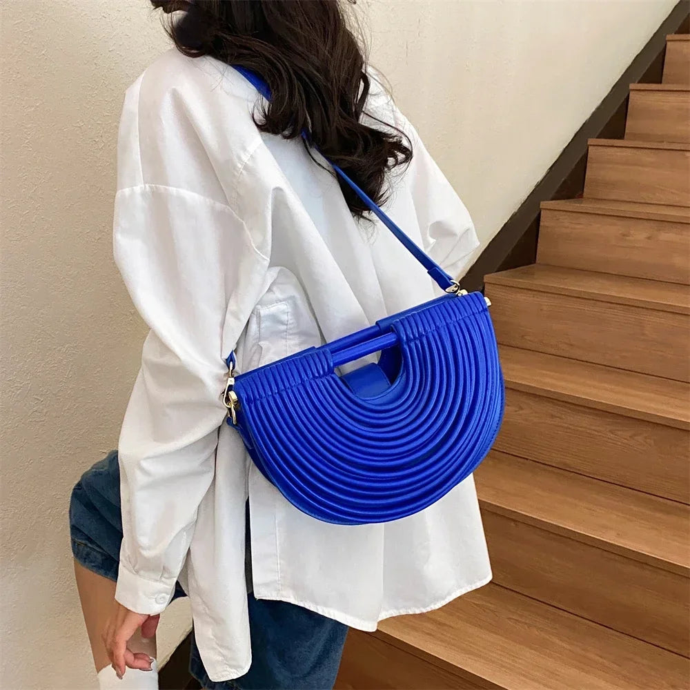 Luxury Evening Clutch Purses For Women 2026 Golden Noodle Half Moon Crossbody Bag Wedding Dinner Party Luxury Designer Handbags