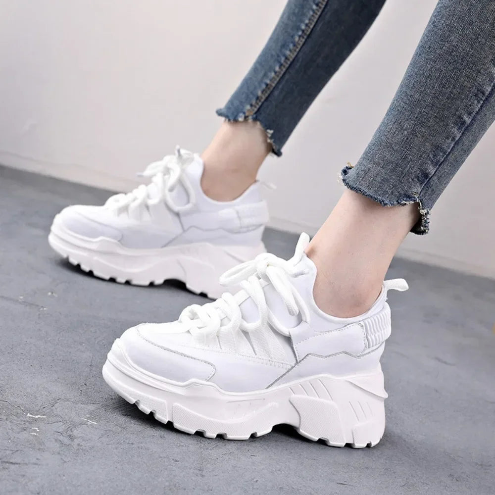 White Sneakers Women Sports Shoes for Women Inner Height Increasing Women's Shoes Winter Warmth Platform Shoes Zapatillas Mujer