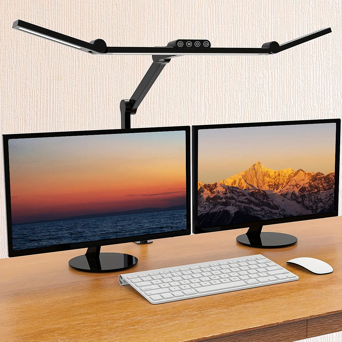 Led Desk Lamp with Clamp, Architect Desk Lamp for Home Office with Atmosphere Lighting, 24W Ultra Bright Auto Dimming Desk Light