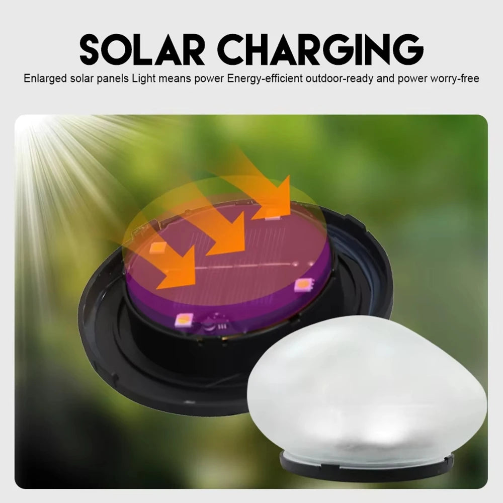 Solar Decorative Lamp Colorful Ground Lamp Outdoor Waterproof Portable Energy Saving Lantern Pebble Lawn Light Home Garden Lamp