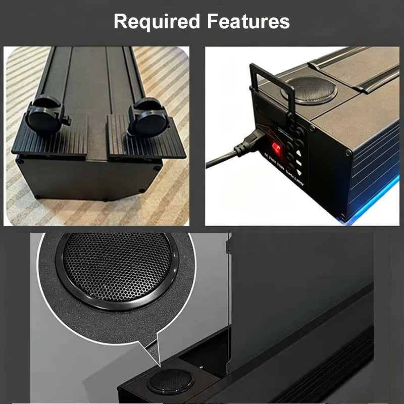Motorized Floor Rising ALR Acoustic Transparent Projector Screen, 8K High Contrast Perforated Short Throw Home Theater Screen