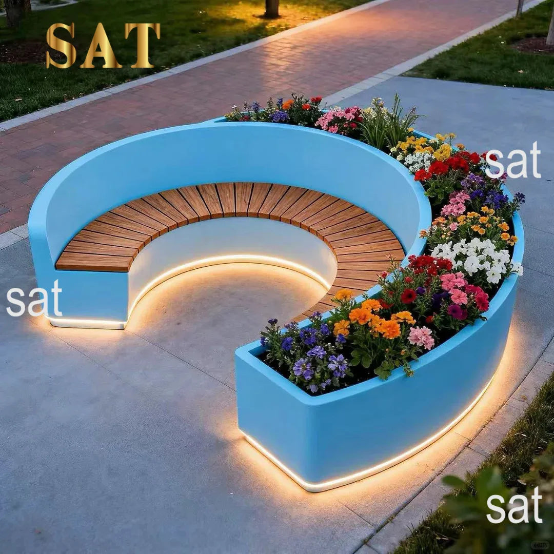 Custom Fiberglass Curved Bench – Outdoor & Commercial Seating