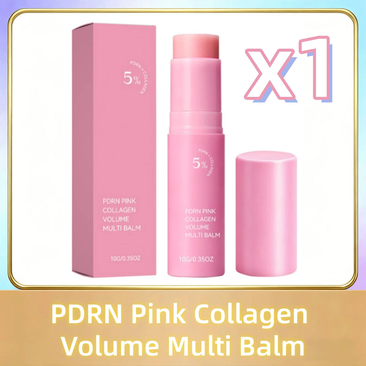 PDRN Pink Collagen Volume Multi Balm Stick Plumping Revitalize Skin Brighten Smooth Fine Lines for Face,Neck,Under Eyes,Lip Care