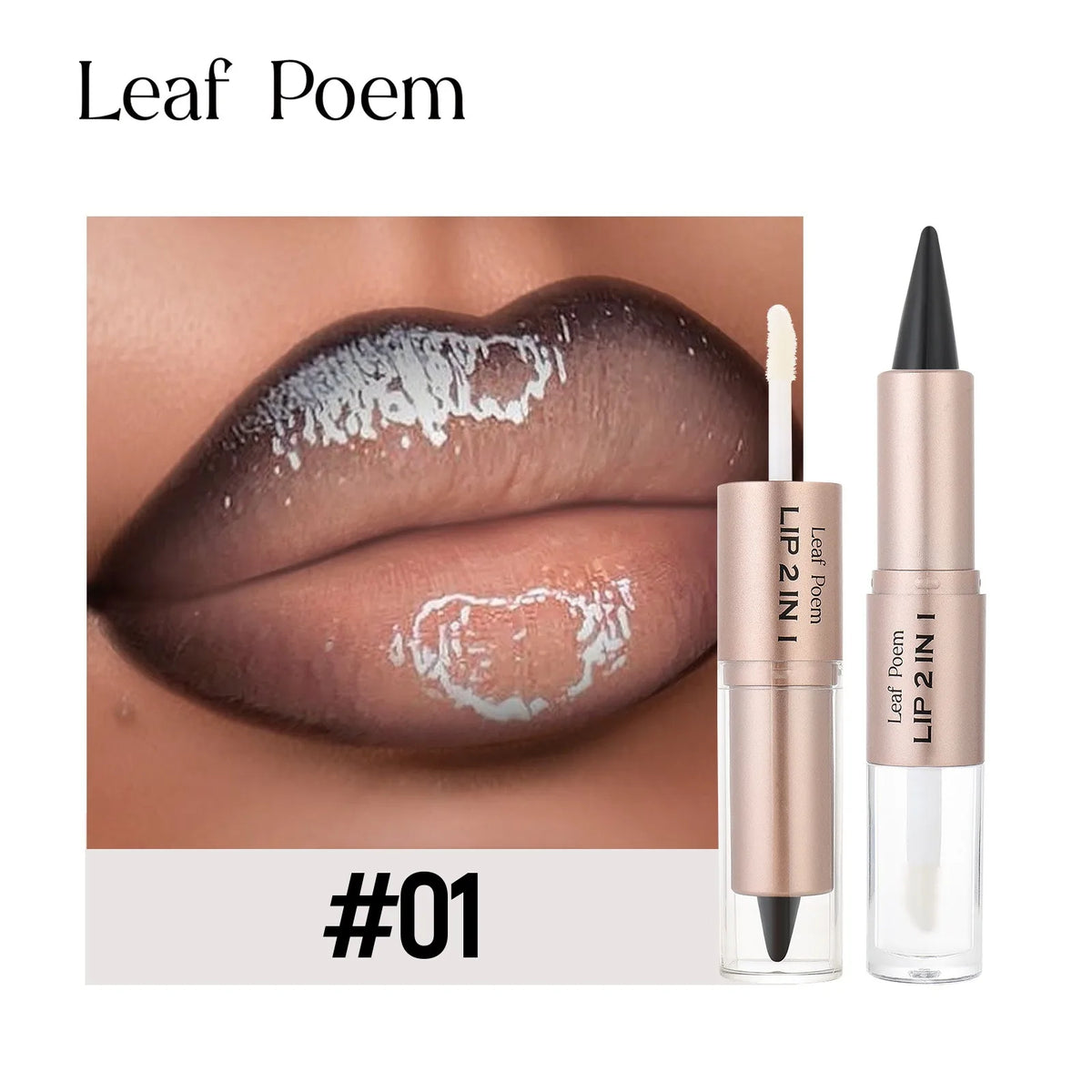 2 In 1 Dark Plum Pink Lip Makeup Matte Outline Lip Liner Mirror Plumping Lip Glaze Waterproof Lip Contour Non Stick Makeup
