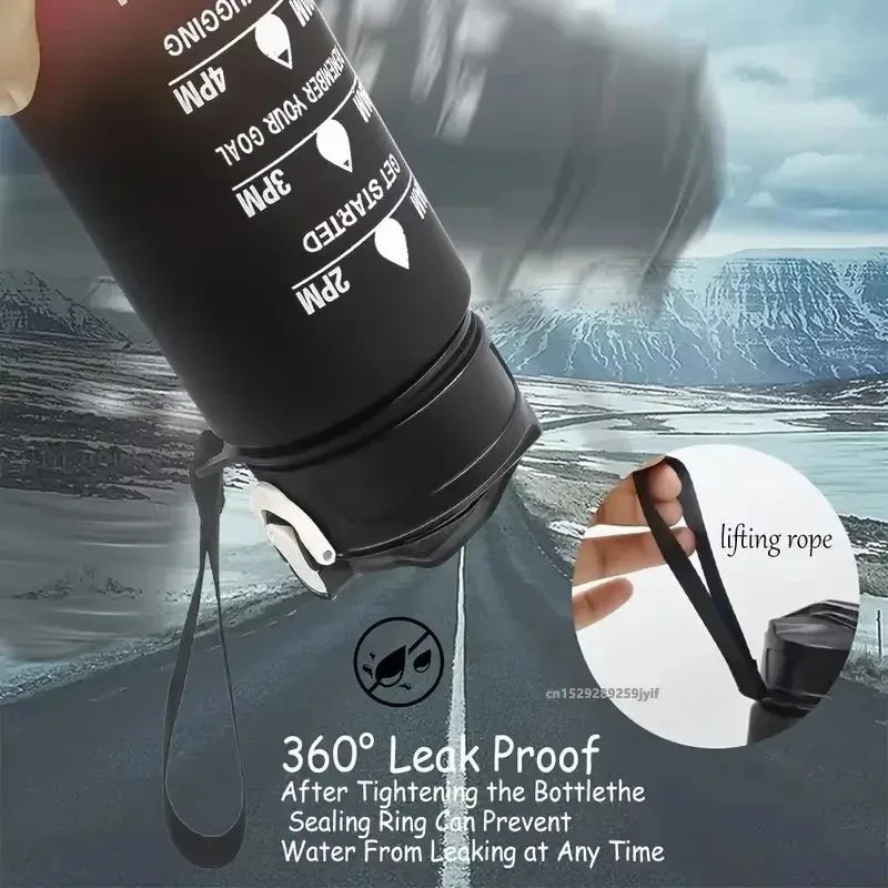 800ML Sports Water Bottle with Time-Tracking Straw Leak Proof Locking Flip Cover for Easy Carry Ideal for Outdoor Adventures