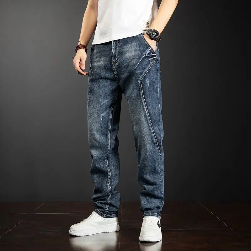 URBANCREW Men’s Vintage Cargo Jeans — Relaxed Streetwear