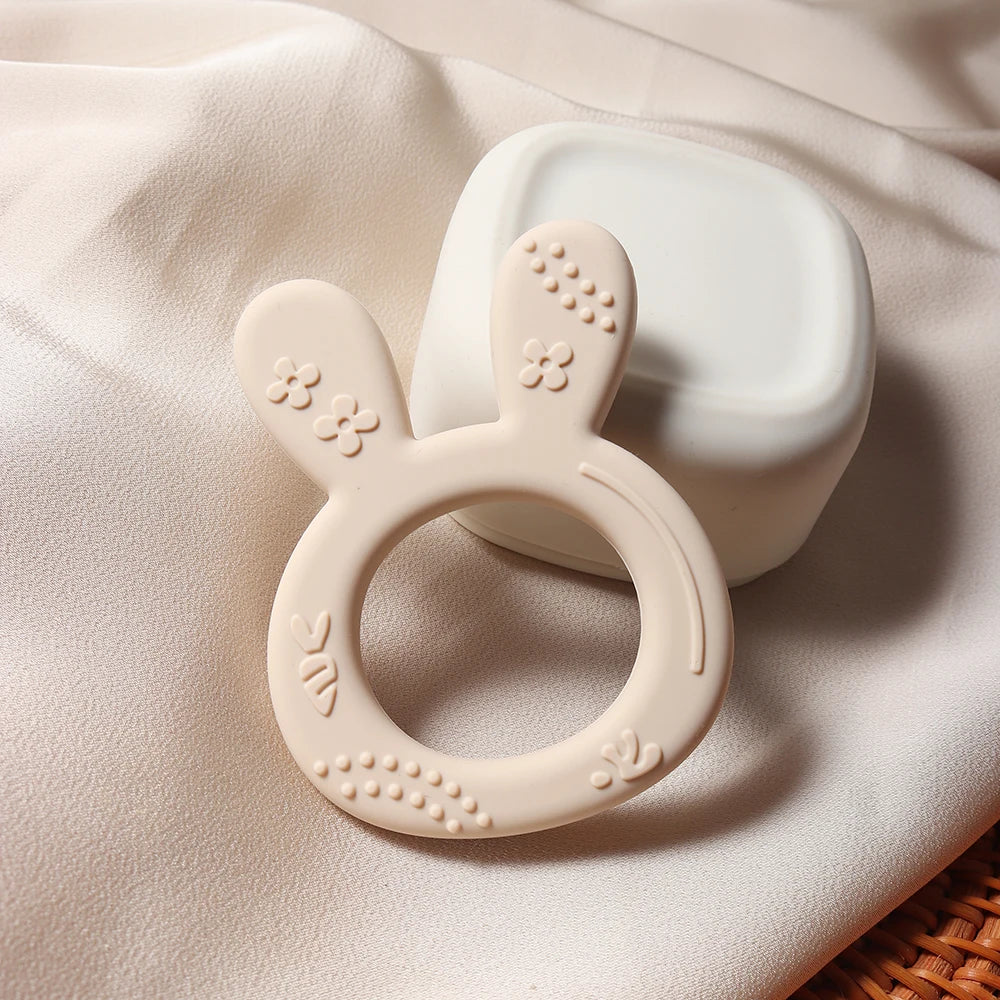 New Baby Teether Carrot Bunny Shape Silicone Teether Teething Toy Kids Sensory Educational Teething Toy