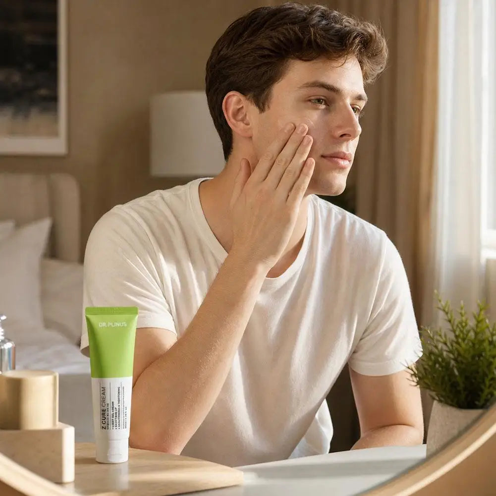 DR.PLINUS Z Acne Cleanser + Micro Foam Korean Z Cure Cream + Light Gel Cream Green Tea Extract Brand Cleanser Smooth Face Cream