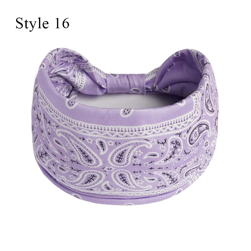 Bohemian Knot Turbans Yoga Elastic Head Wrap Women Fashion Vintage Elastic Hair Band Lady Wide Headbands Female Hair Accessories