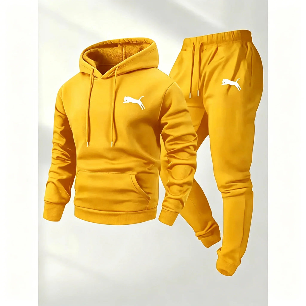 Men's Hoodie and Pants Set Casual Tracksuit Sportswear Jogging Clothing 2 Piece Set Warm Clothing