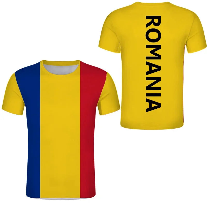 Romania Flag Football Graphic T-Shirt – Unisex Streetwear