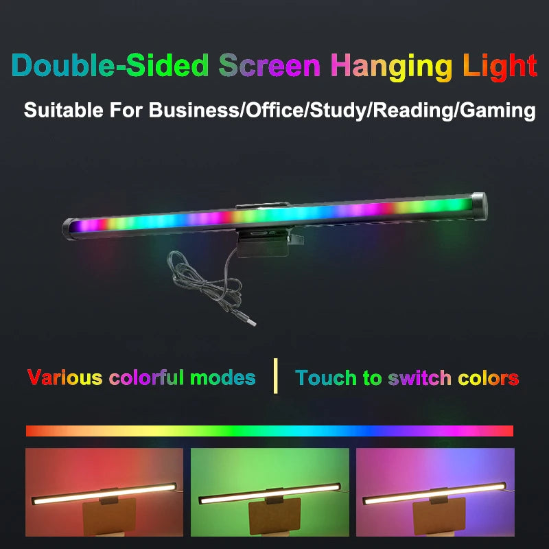 LED Monitor Light Bar RGB Desk Lamp Dimmable Office Eye-caring Table Lamps for Study Reading Computer Screen Hanging Light 40cm