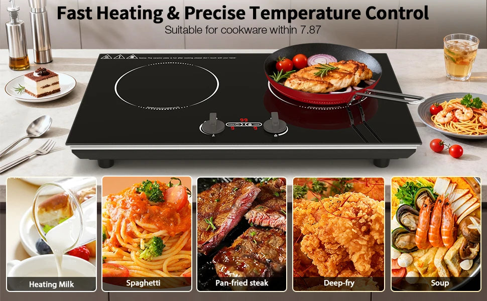 Induction Cooktop 4000W Countertop burners with Knob Control