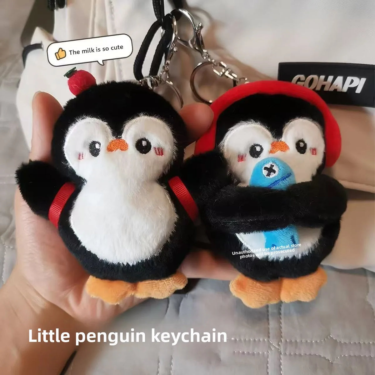 Squeaky Penguin Backpack Hanging Keychains Plush Dolls Ideal for Girls and Couples to Decorate School Bags and Backpacks