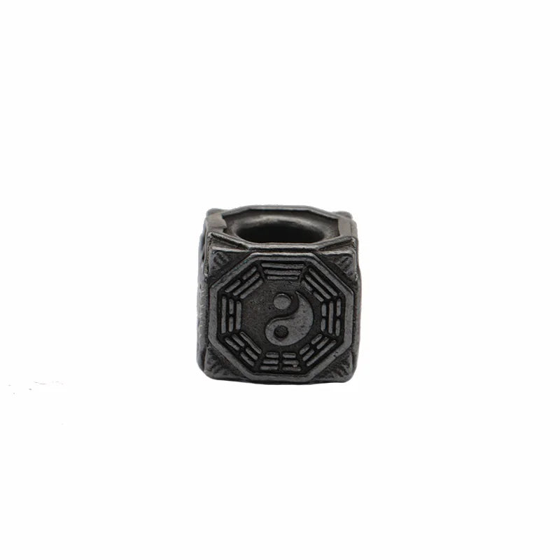 Eight Diagrams Block Brass Knife Beads EDC DIY Paracord Woven Bracelets Lanyard Pendants Accessories Outdoor Tool Hangings Charm