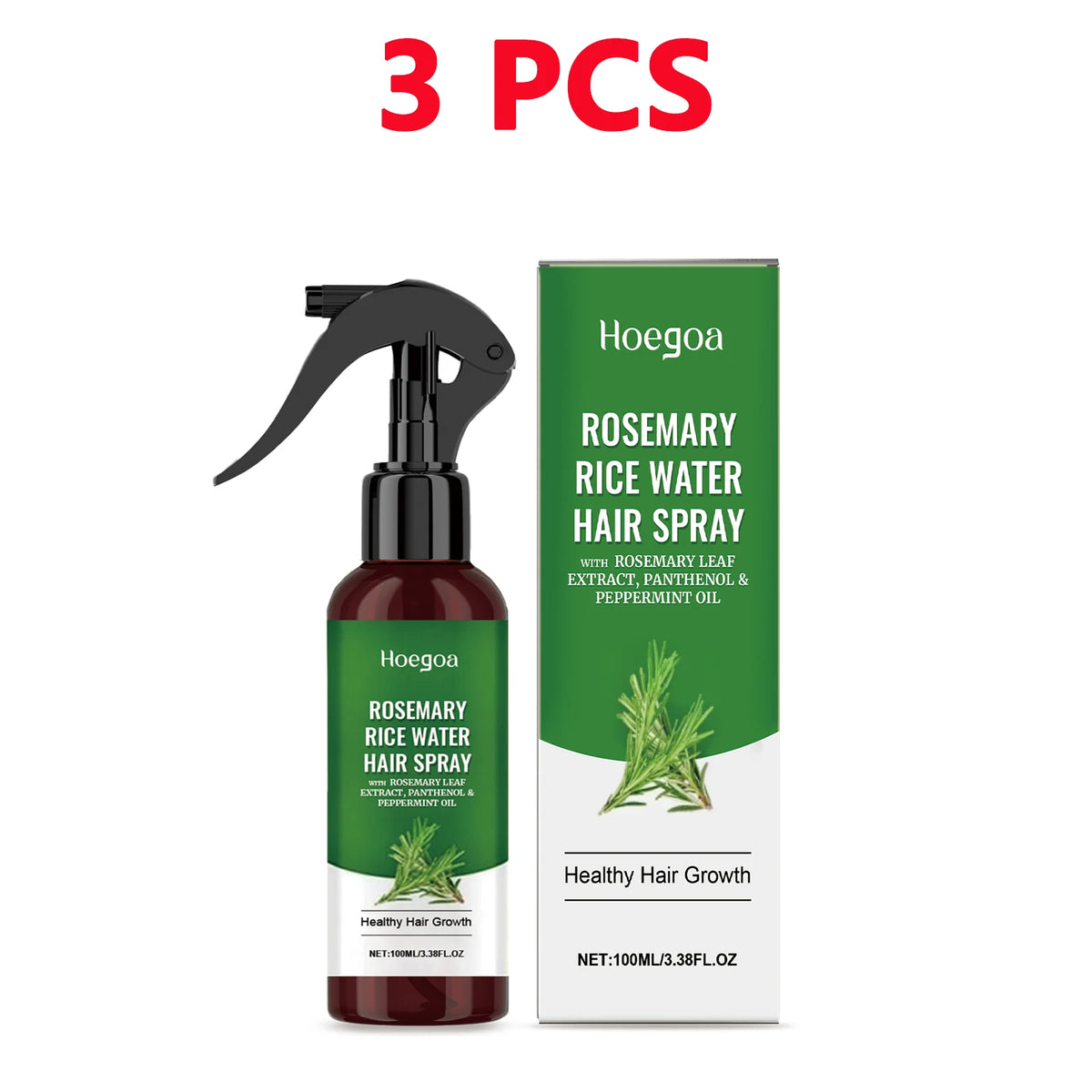 Rosemary Rice Water Hair Growth Spray – Korean Scalp Nourishing & Hydrating Treatment for Thinning Dry Frizzy Hair Care 100ml