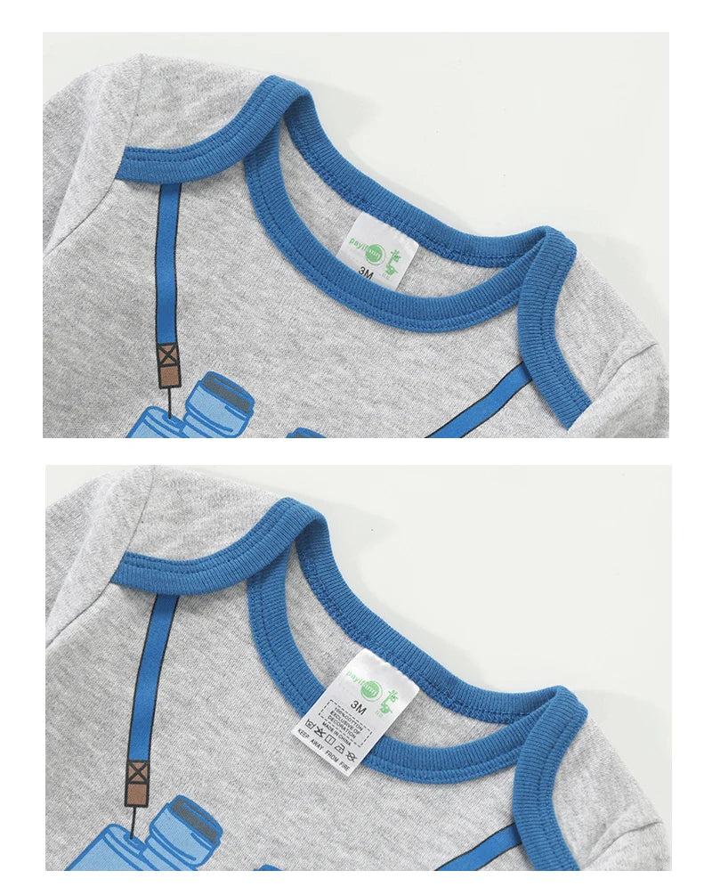 IYEAL 3PCS/lot Baby Long Sleeve 100% Cotton Clothes Baby Boys Girls Bodysuits 0-12 Months Newborn Body Bebe Jumpsuit Clothing